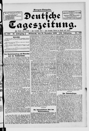Deutsche Tageszeitung on Dec 15, 1909
