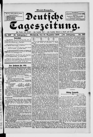 Deutsche Tageszeitung on Dec 15, 1909