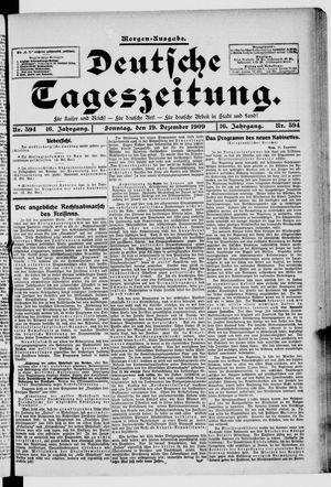 Deutsche Tageszeitung vom 19.12.1909