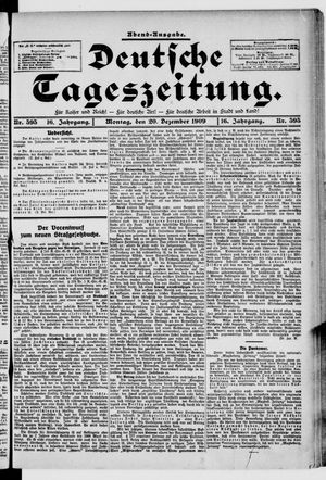 Deutsche Tageszeitung vom 20.12.1909
