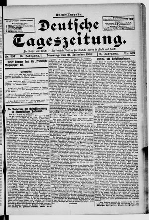 Deutsche Tageszeitung on Dec 21, 1909