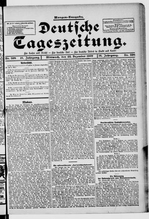 Deutsche Tageszeitung vom 22.12.1909