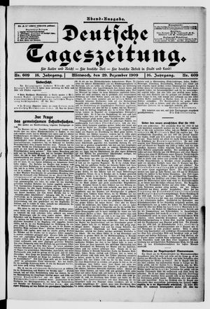 Deutsche Tageszeitung vom 29.12.1909