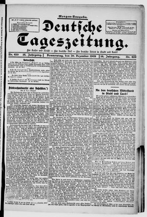 Deutsche Tageszeitung on Dec 30, 1909