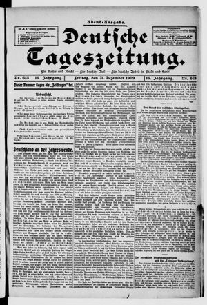 Deutsche Tageszeitung vom 31.12.1909