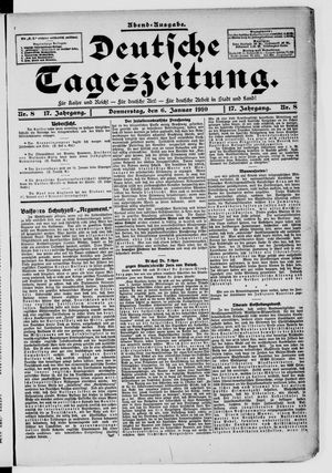 Deutsche Tageszeitung on Jan 6, 1910