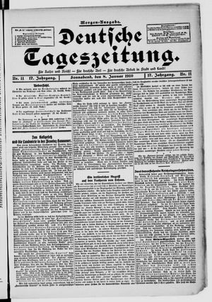 Deutsche Tageszeitung vom 08.01.1910