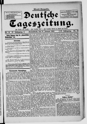 Deutsche Tageszeitung vom 08.01.1910