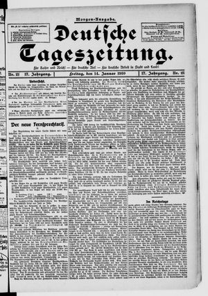Deutsche Tageszeitung vom 14.01.1910