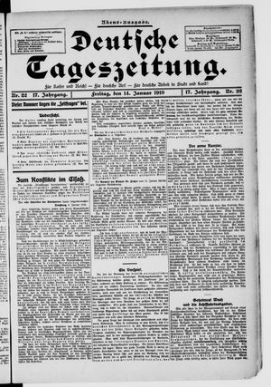 Deutsche Tageszeitung vom 14.01.1910