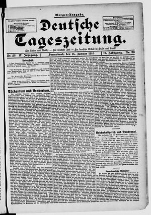 Deutsche Tageszeitung vom 15.01.1910