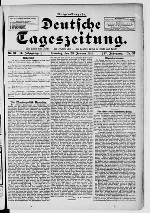 Deutsche Tageszeitung vom 23.01.1910