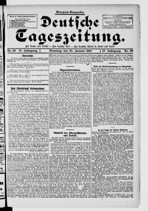 Deutsche Tageszeitung vom 25.01.1910