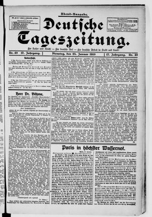 Deutsche Tageszeitung vom 25.01.1910