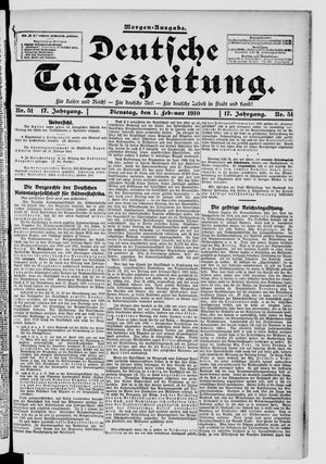 Deutsche Tageszeitung vom 01.02.1910