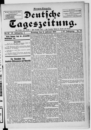 Deutsche Tageszeitung on Feb 6, 1910