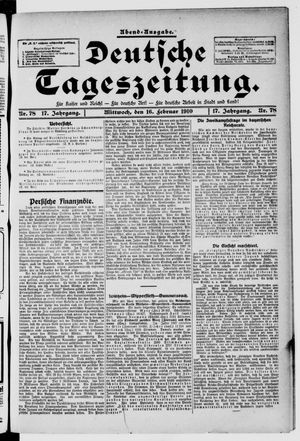 Deutsche Tageszeitung vom 16.02.1910