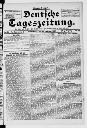 Deutsche Tageszeitung vom 17.02.1910