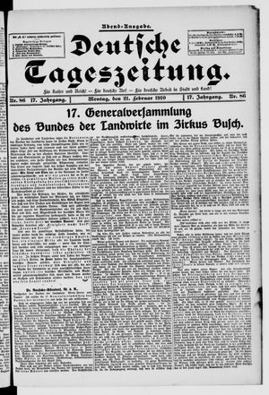 Deutsche Tageszeitung vom 21.02.1910