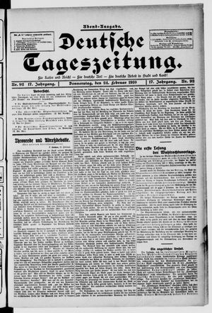 Deutsche Tageszeitung vom 24.02.1910