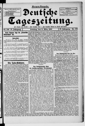 Deutsche Tageszeitung vom 06.03.1910