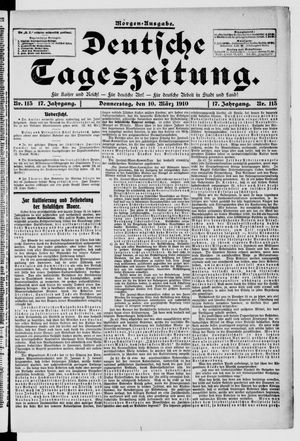 Deutsche Tageszeitung on Mar 10, 1910