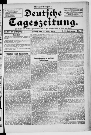 Deutsche Tageszeitung vom 11.03.1910