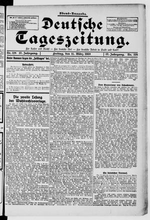 Deutsche Tageszeitung vom 11.03.1910