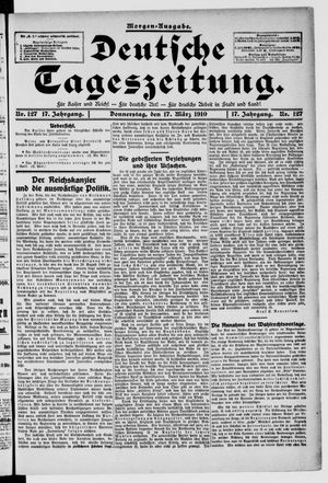 Deutsche Tageszeitung on Mar 17, 1910