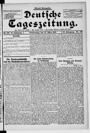 Deutsche Tageszeitung on Mar 17, 1910