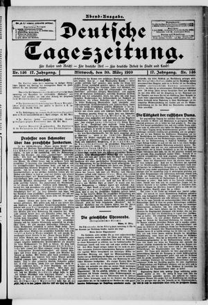 Deutsche Tageszeitung on Mar 30, 1910