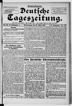 Deutsche Tageszeitung on Mar 31, 1910