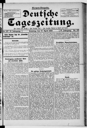 Deutsche Tageszeitung vom 17.04.1910