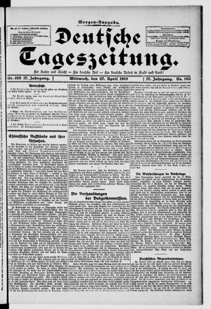 Deutsche Tageszeitung vom 27.04.1910