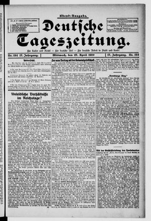 Deutsche Tageszeitung vom 27.04.1910