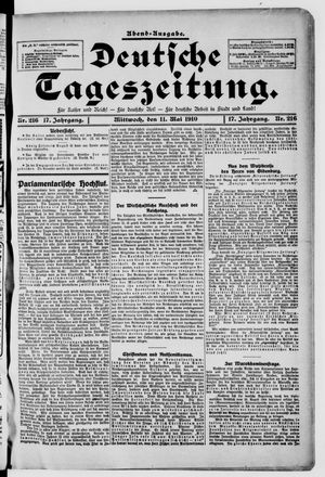Deutsche Tageszeitung vom 11.05.1910