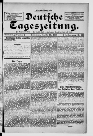 Deutsche Tageszeitung vom 28.05.1910