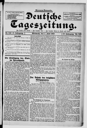 Deutsche Tageszeitung vom 01.06.1910