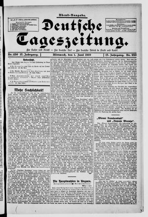 Deutsche Tageszeitung vom 01.06.1910