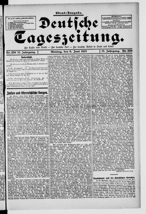 Deutsche Tageszeitung on Jun 6, 1910