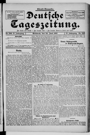 Deutsche Tageszeitung vom 22.06.1910