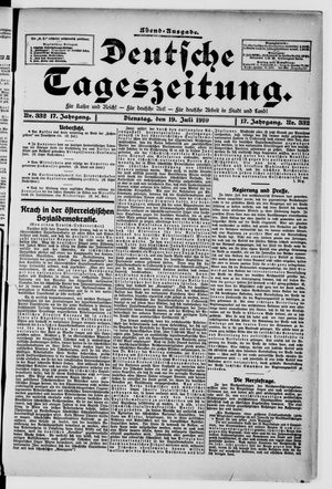 Deutsche Tageszeitung vom 19.07.1910