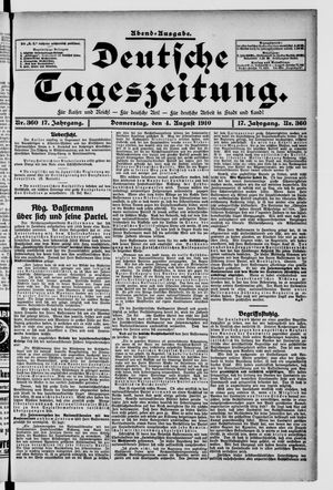 Deutsche Tageszeitung vom 04.08.1910