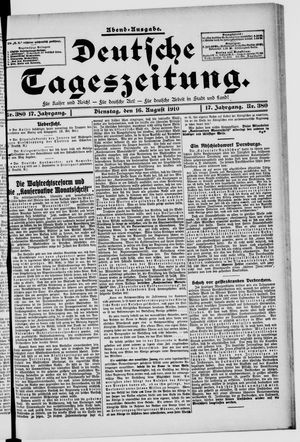 Deutsche Tageszeitung on Aug 16, 1910