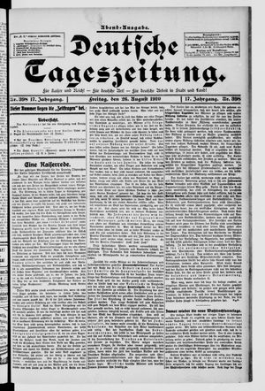 Deutsche Tageszeitung on Aug 26, 1910