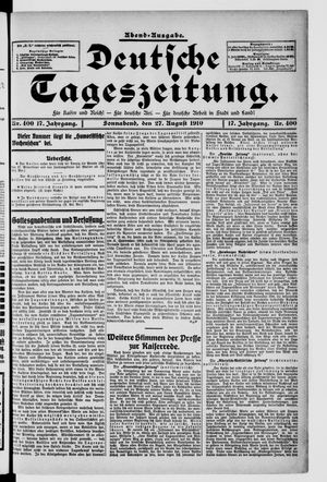 Deutsche Tageszeitung vom 27.08.1910