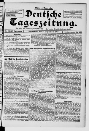 Deutsche Tageszeitung vom 17.09.1910