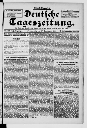 Deutsche Tageszeitung vom 17.09.1910