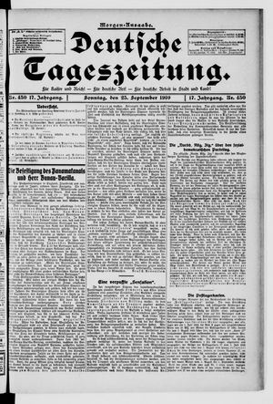 Deutsche Tageszeitung vom 25.09.1910