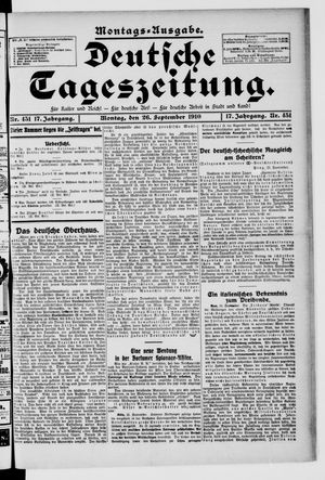 Deutsche Tageszeitung vom 26.09.1910